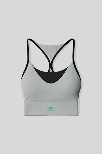 TOMMY LIFE Stone Standard Fit Printed Women's Sports Bustier with Back Detail...