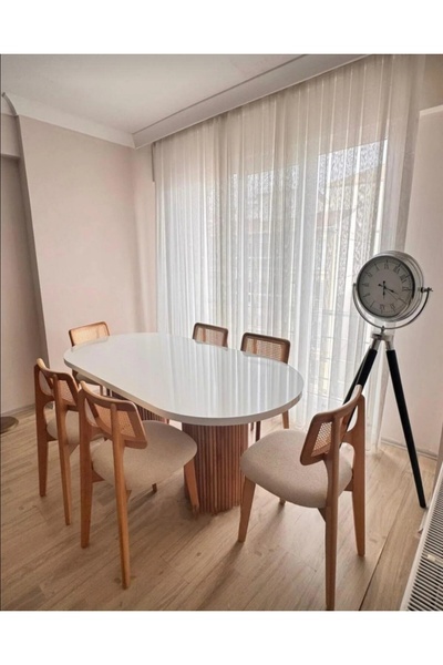 Has Grup Masa Sandalye Bohem Masa Takımı Ahşap Masa Takımı 6 Kişilik Masa San...