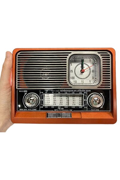 Spech Power Nostaljik Tasarım FM/AM/SW Radyo – Saatli Retro Model
