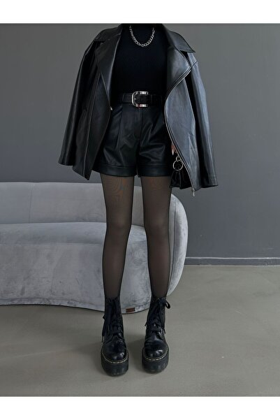 Derin SİYAH TAYT TERMAL TEN GÖRÜNUMLU