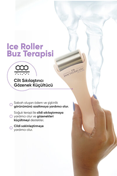 docteur blanc Ice Roller Buz Terapisi Cilt Sıkılaştırıcı Masaj Aleti Pudra