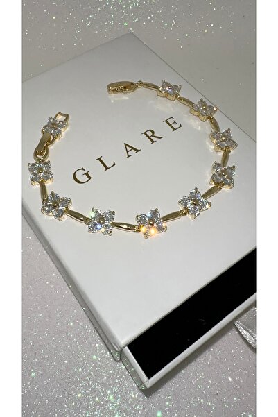 GLARE JEWELRY CO سوار باباتيا الفاخر من الفولاذ المرصع بالزركون 15+3 سم