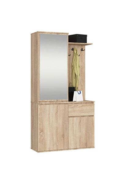 SERSIMO Set hol Entro cu oglindă, cuier și spații de depozitare, laminat 16 m...
