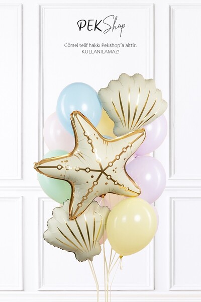 PEKSHOP Retro Starfish Oyster Balloon Birthday Balloon Set Set246