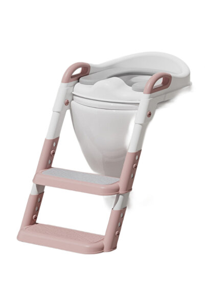 Little Mom Reductor toaleta pentru copii, pink, manere de sustinere, trepte c...