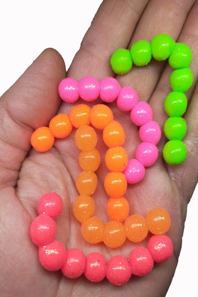 sr sazanrig Özel Kokulu Simli Yüzen Silikon Top Alabalık Somon Yemi (40 adet)