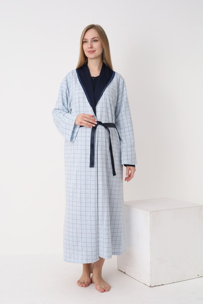 ERDENİZ TEKSTİL Plus Size Maternity Dressing Gown Set Beige Blue Gray XL XXL ...