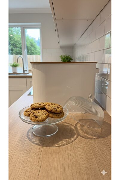 LeylArt Footed Covered Serving Plate Cookie Holder