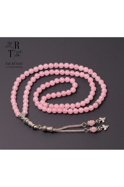 TAŞ RÜYASI Pink Quartz Natural Stone 99 Prayer Rosary (6 mm) - the Light of L...