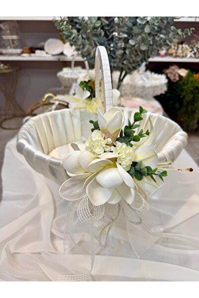 Lovein Atelier Çiçekli Tasarım Sepet - Düğün, Nişan,Bohça,Nikah,Kına,Mevlüt, ...