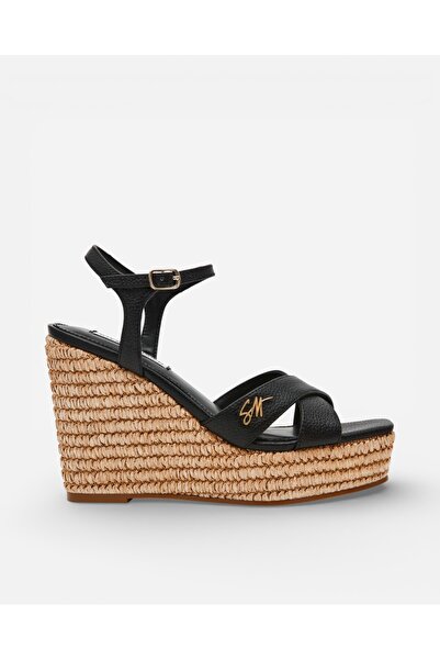 Steve Madden CYLO BLACK LEAT Kadın Siyah Sandalet CYLO