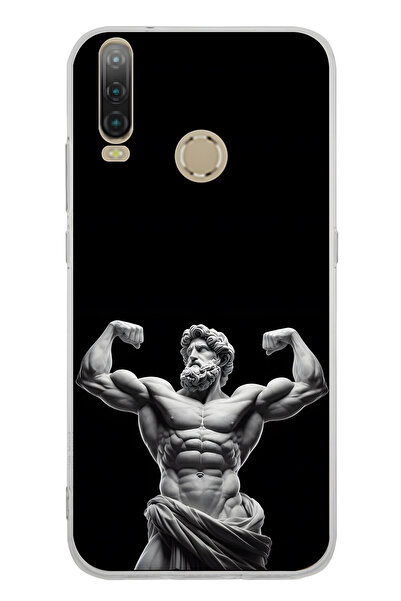 FLAMENKO حافظة هاتف شفافة بنمط تمثال قديم متوافق مع جهاز General Mobile GM 10