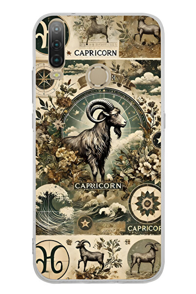 FLAMENKO حافظة هاتف شفافة بنمط برج الجدي متوافقة مع جهاز General Mobile GM 10