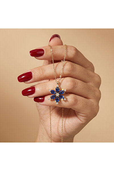 AvaLineAtelier 925 Ayar Gümüş Manolya Kolye 14 Ayar Altın Kaplama