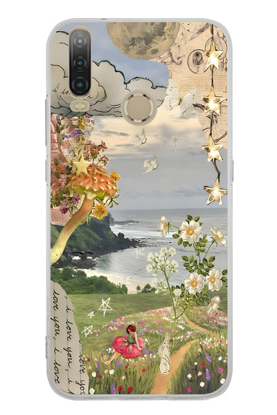 FLAMENKO حافظة هاتف شفافة بنمط حديقة الأحلام متوافقة مع جهاز General Mobile G...