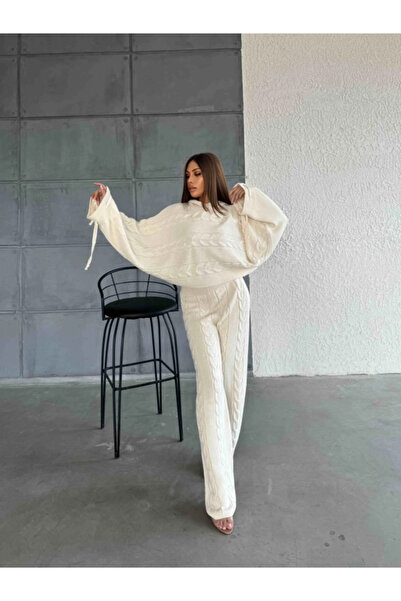 My Bee Women's 2-Piece Knitted Set, Oversized Sweater and Elegant Flared Long...