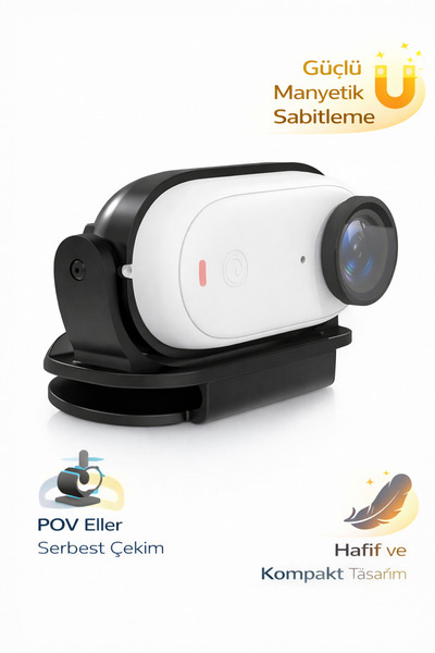 Coverzone Manyetik POV Aksiyon Kamera Tutucu Şapka Kemer Askılı Insta360 GO 3...