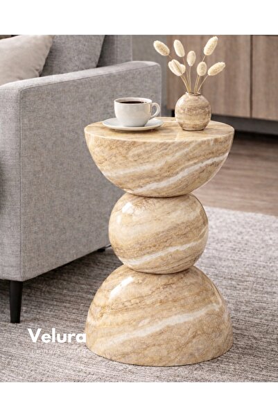 Velura Home & Living Maco Yan Sehpa - Traverten