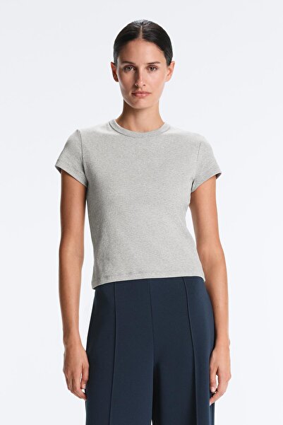 Oysho Fitted rib pamuk karışımı T-shirt