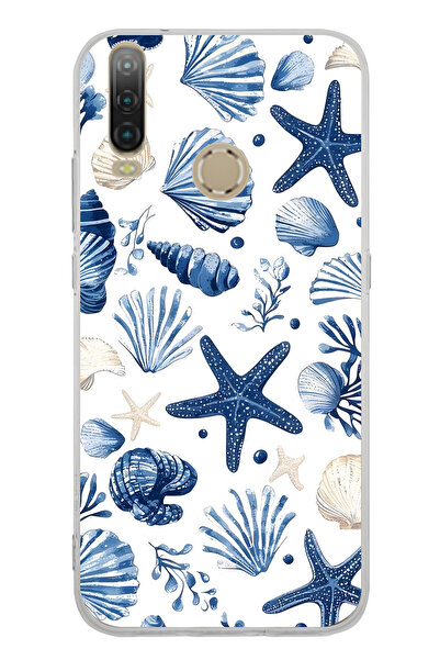FLAMENKO حافظة هاتف شفافة بنمط نجم البحر والأصداف متوافقة مع جهاز General Mob...