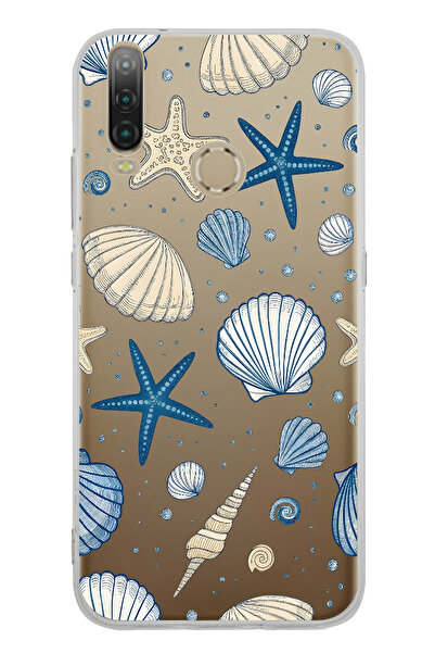 FLAMENKO حافظة هاتف شفافة بنمط صدفة البحر ونجمة متوافقة مع جهاز General Mobil...