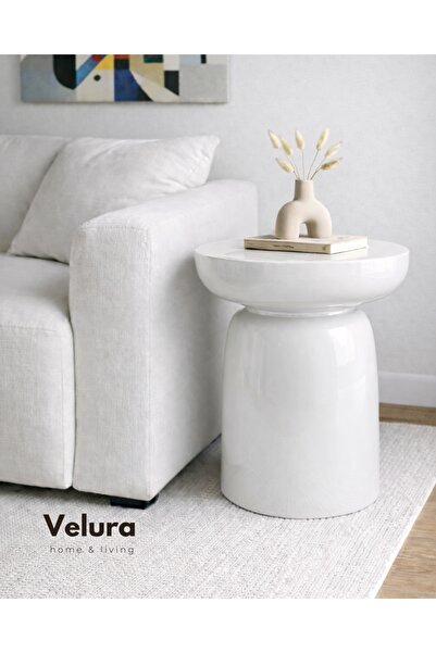 Velura Home & Living Fargo Mantar Yan Sehpa - Beyaz