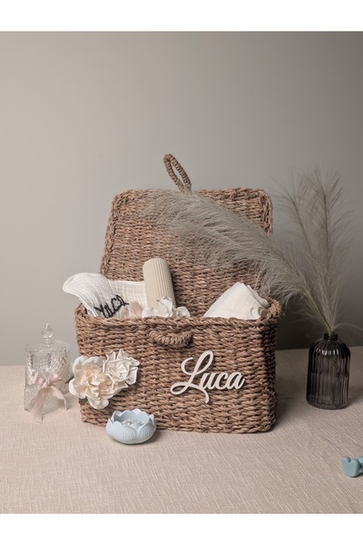 SophiAtelier Trusou complet de botez din muselină, 4 straturi, personalizat, ...