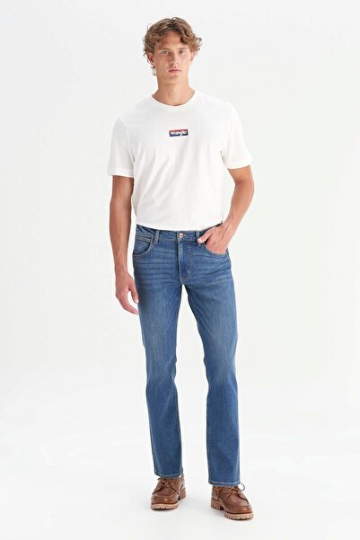 WRANGLER W15Q00022317 Koyu Mavi Pamuklu Greensboro Straight Fit Esnek Jean Ko...