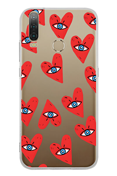 FLAMENKO حافظة هاتف شفافة بنمط عين القلب متوافقة مع جهاز General Mobile GM 10