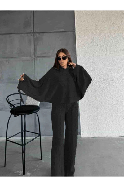 My Bee Women's 2-Piece Knitted Set, Oversized Sweater and Elegant Flared Long...