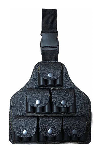 Çetin Av Taktikal Bacak Fişekliği 12 Kalibre Deri Kapaklı