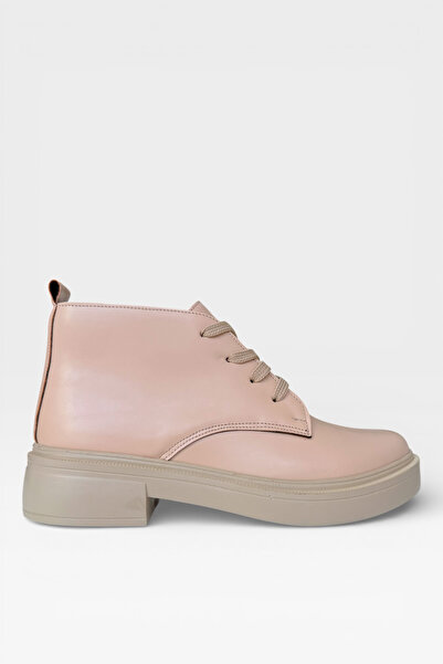 Liger Women's Nubuck Lace-Up High Rubber Sole Boots Beige