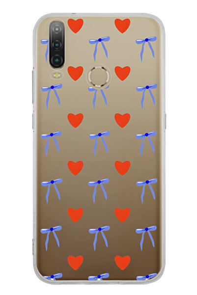 FLAMENKO حافظة هاتف شفافة بنمط القلب والشريط متوافقة مع جهاز General Mobile G...