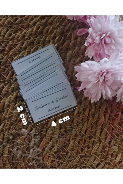 glow-candle by you Kişiye Özel 100 Adet Parlak Kuşe Etiket(2x4) -Nikah şekeri...