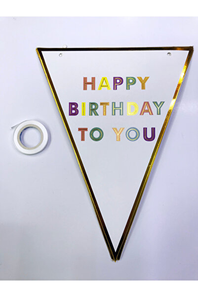 silky glows Happy Birthday To You Pennant Flag Ornament