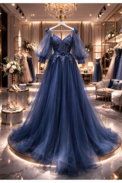 Lavin's 🌟Zarif tül ve boncuk işlemeli luxury abiye 🌟