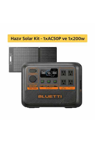 Bluetti AC50P Güneş Enerjili Güç İstasyonu (504Wh–700W–200W Panel Dahil)