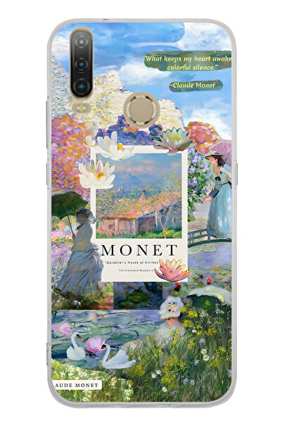 FLAMENKO حافظة هاتف شفافة بنمط Monet Collage متوافقة مع جهاز General Mobile G...