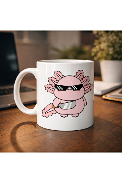 ELİZ BERRA MODA Cool Axolotl Design Porcelain Mug Model 83 – Fun, Cute, and E...