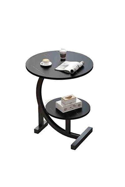 SMANIA Masă de cafea MarbleNest™ cu strat pentru două persoane (marmură neagră)