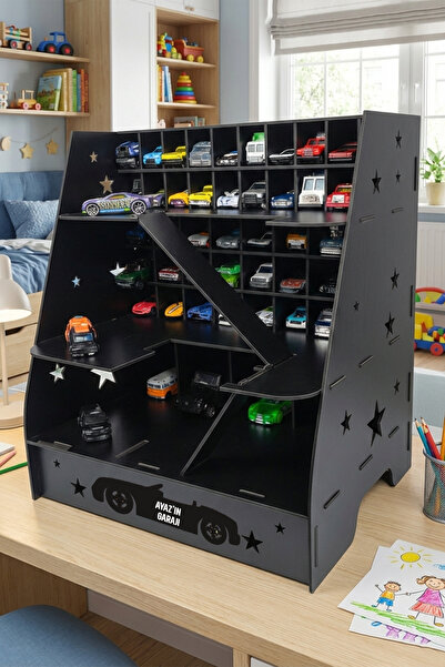 kutuTR Oyuncak Araba Sergileme Rafı – MDF Dekoratif Depolama Ünitesi – Çocuk ...