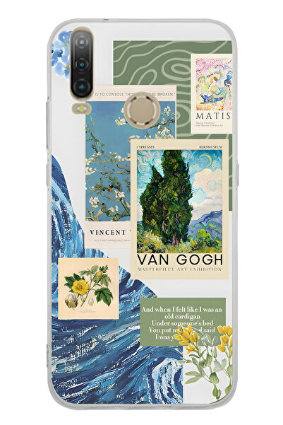 FLAMENKO حافظة هاتف شفافة بنمط فان جوخ متوافقة مع جهاز جنرال موبايل GM 10