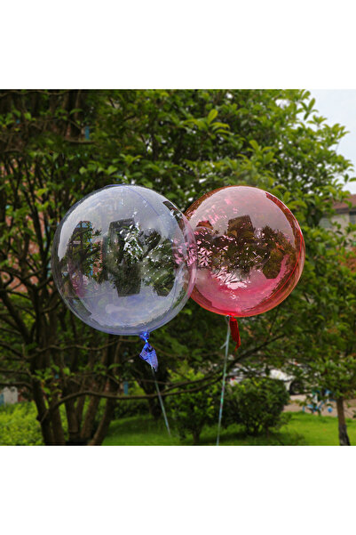 HKNYS Transparent Red Color Bobo Jumbo Balloon 18 Inches 45 cm Transparent Re...