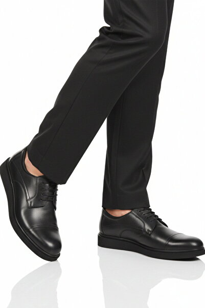 AYAKMOD Black Printed Genuine Leather Men's Casual Shoes 917 m