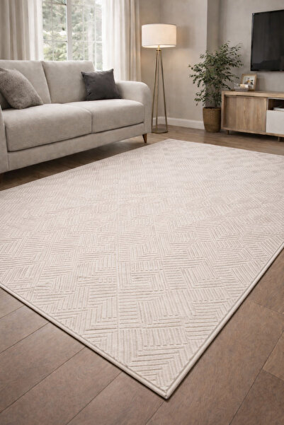 Merinos Rölyef Aden Kaymaz Taban Oda Salon Koridor Mutfak Halı Yolluk KREM