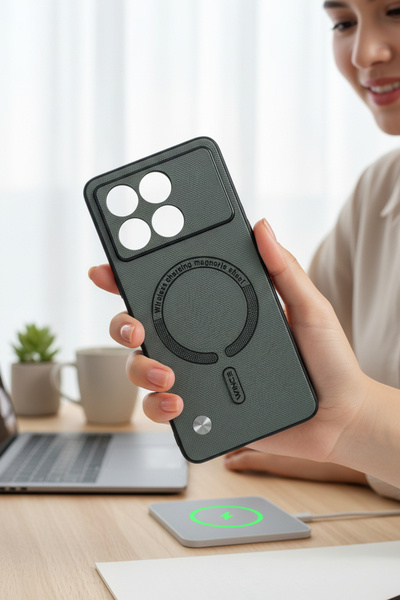 batuteknoloji Poco X6 Pro MagSafe Görünümlü Karbon BTU Silikon Kapak
