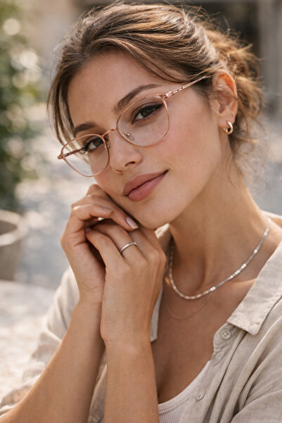 By Donetto Prime Cateye Metal Women's Blue Light Filtered Screen Glasses