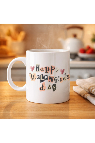 ELİZ BERRA MODA Happy Valentine’S Day Porcelain Mug – Model 1 Valentine's Day...