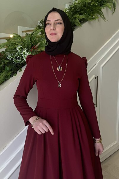 Rabia Şamlı Rose Dress Burgundy