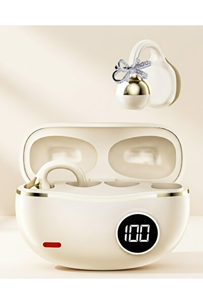 Kanonik Education سماعات أذن لاسلكية بتقنية البلوتوث بتصميم أنيق مع أقراط على...